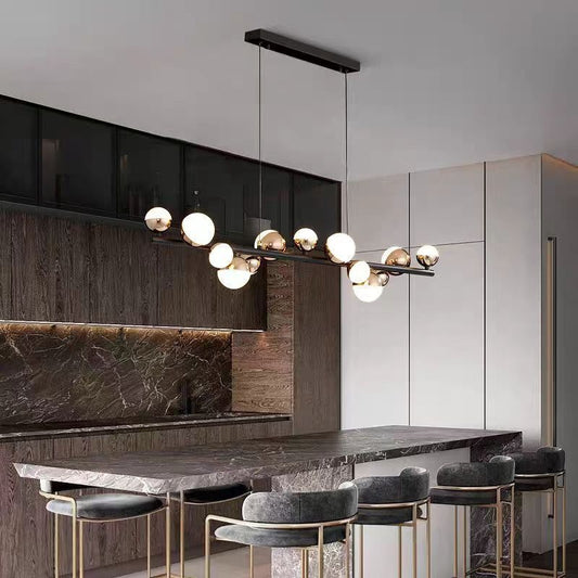 Żyrandol wiszący LED Aurion 29W z akrylu, z pilotem, ściemnialny, czarno-złoty, metal i akryl