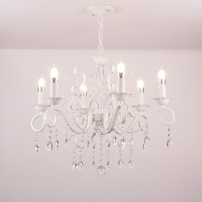 Żyrandol DELLI SANTI 6xE14, średnica 49 cm, biały, regulowana wysokość