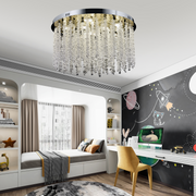 Kryształowy żyrandol LED LLC215/400WH okrągły, 22W, światło zimne/ciepłe/neutralne, kryształ, złoty