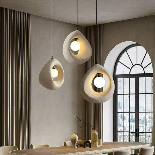 FOAMER Nowoczesny żyrandol, 35 cm, zwieszany, 1 X E27, biały, metal i pianka, regulowana wysokość Nowoczesne żyrandole Domyślny tytuł Alessandro Design