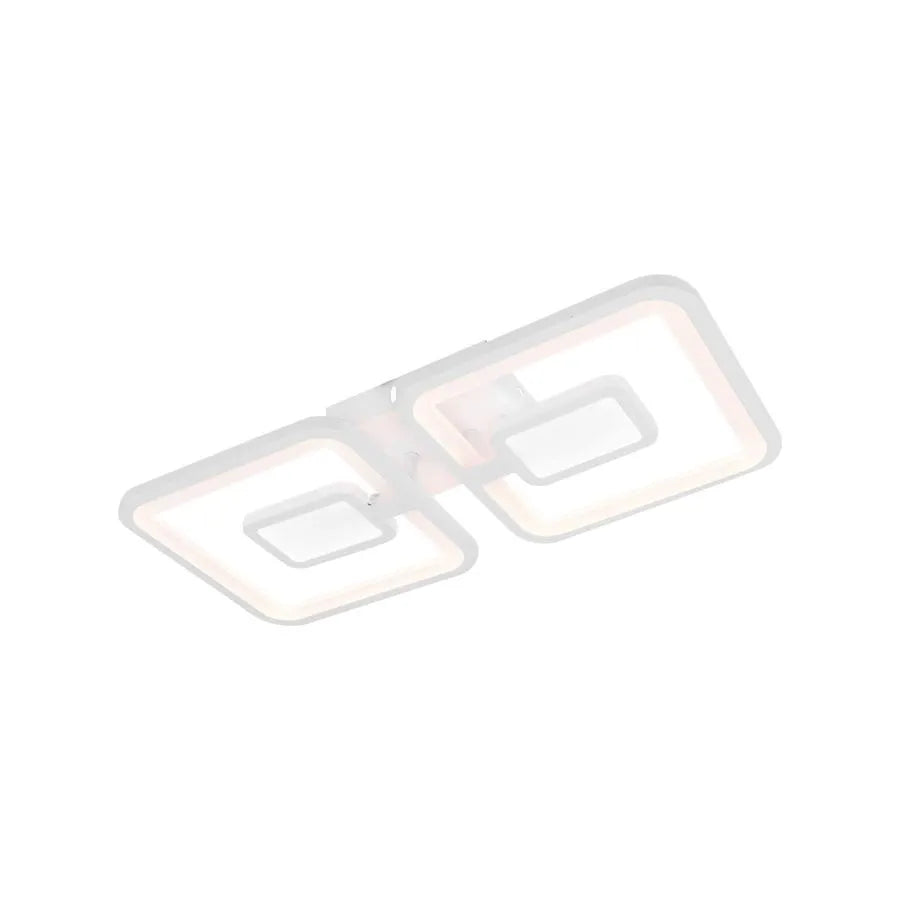 LED żyrandol z zdalnym sterowaniem Felix 57W, 2 kwadraty, zimno/gorące/neutralne światło, niestabilne, białe