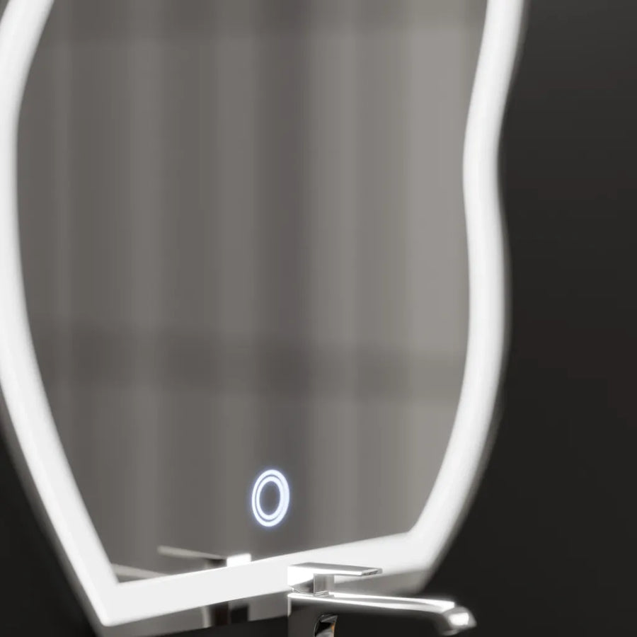 Lustro organiczne LED 50x70cm, kształt dotykowy, system przeciwmgielny, ściemnialne