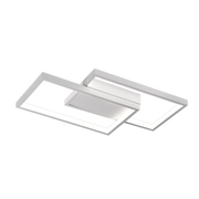 Żyrandol LED z pilotem LANDYN 62W, 2 kwadraty, światło zimne/ciepłe/neutralne, ściemnialny, biały