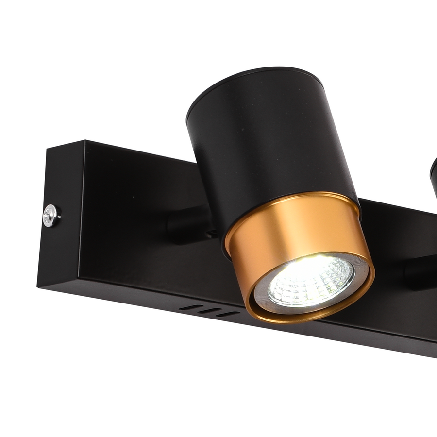 Reflektor LED z 4 żarówkami GU10, 3000K/4000K/6000K, kolor złoty, metal i akryl