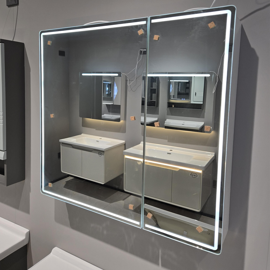 Theresa Szafa Z Lustrem LED DBP125 80x70 Szara