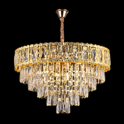 Kryształowy żyrandol BELVEDERE Magno 8xE14, średnica 60 cm, błyszczące złoto, regulowana wysokość