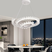 Żyrandol LED Luminis PRISM, kryształ i metal, 210 W, 4 okręgi, ściemnialny, regulowana wysokość, zimne/ciepłe/neutralne światło, luksusowe oświetlenie