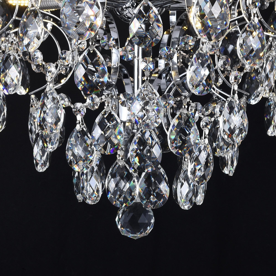 Żyrandol kryształowy Fiamma, 6x E14, średnica 45 cm, złoty
