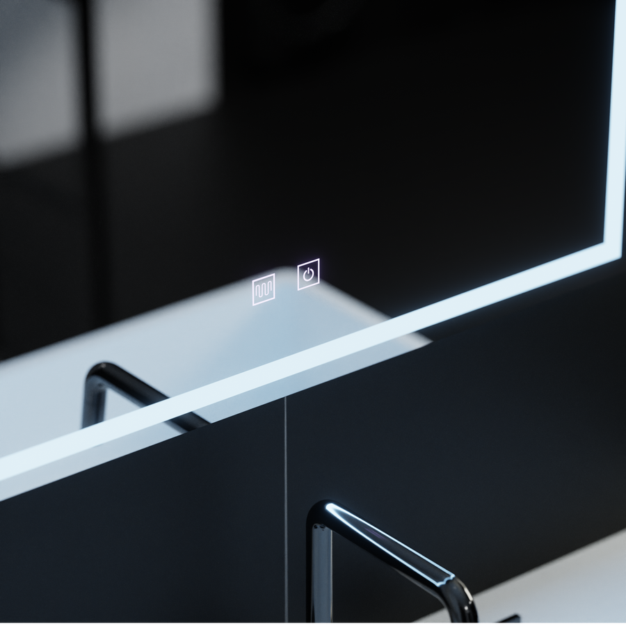 Prostokątne lustro LED, 70x50cm, Umbria Touch, system przeciwmgielny, ściemnialne