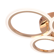 Żyrandol LED BETTY 44W z pilotem, 4 okręgi, światło zimne/ciepłe/neutralne, ściemnialny, błyszczący złoty