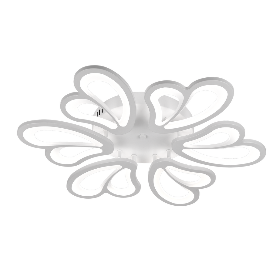 Żyrandol LED z pilotem BLOSSOM 78W, 6 płatków, średnica 60cm, światło zimne/ciepłe/neutralne, możliwość przyciemniania, biały