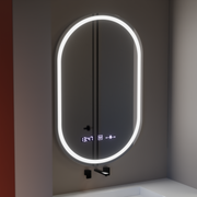 Lustro owalne LED 50x80cm Eminence MotionGlow Marcello Defog System Zegar i termometr Ściemnialny
