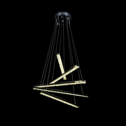 Lustra LED suspendata cu telecomanda si cristal LIBORIA 64W, lumina Rece/Calda/Neutra, Dimabila, Crom Lucios
