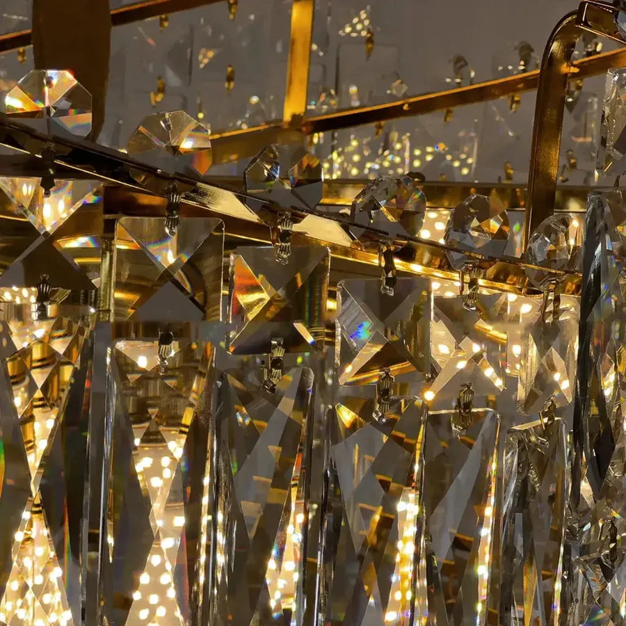 TOPKAPI Nobile Kryształowy Żyrandol 6xE14, Średnica 40cm, Błyszczące Złoto, Regulowana Wysokość