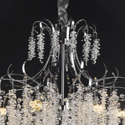 Żyrandol kryształowy Fiamma, 6x E14, średnica 45 cm, złoty