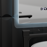 Prostokątne lusterko LED, 50 x 70 cm, Motionllow Motionglow Zampa Marcello, System działu, zegar i termometr, Dokryty