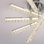 Żyrandol LED z pilotem LUELLA 64W, 5 elementów, liniowy, światło zimne/ciepłe/neutralne, ściemnialny, srebrny