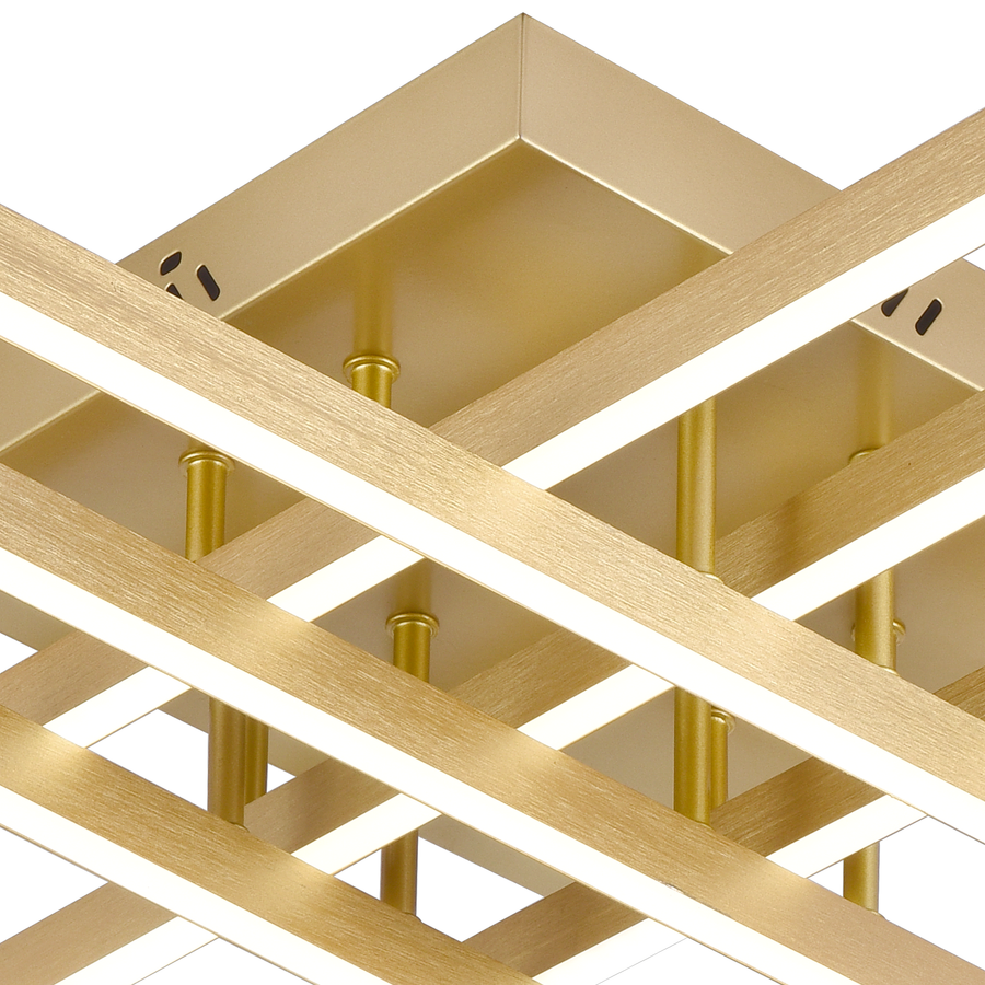 Żyrandol LED z Pilotem LINEX, 83W, Światło 3000K/4000K/6000K, Możliwość Przyciemniania, Złoty