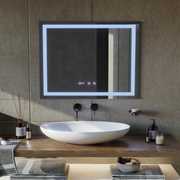 Lustro Werner Touch LED z systemem przeciwmgielnym, zegarem i temperaturą 80x60 cm