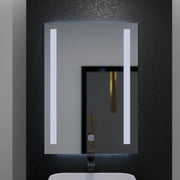 Prostokątne lustro LED, 50x70cm, podwójne światło Basic Touch