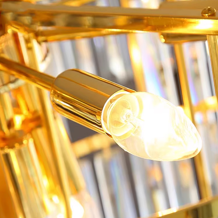 TOPKAPI Eleganza kryształowy żyrandol 8x E14, średnica 49cm, błyszczące złoto, regulowana wysokość