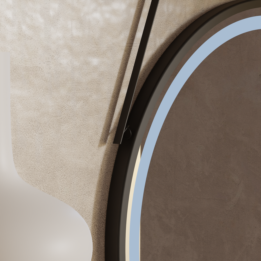 Okrągłe lusterko LED, 60 cm, podstawowy dotyk