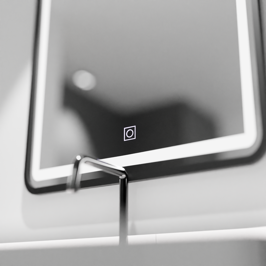 Prostokątne lusterko LED, 60x80 cm, Podstawowy dotyk Shadow