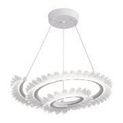 Żyrandol LED Luminis PRISM, kryształ i metal, 210 W, 4 okręgi, ściemnialny, regulowana wysokość, zimne/ciepłe/neutralne światło, luksusowe oświetlenie