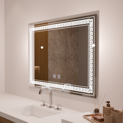 Prostokątne lustro LED 80x60 z systemem przeciwmgielnym Volta Touch