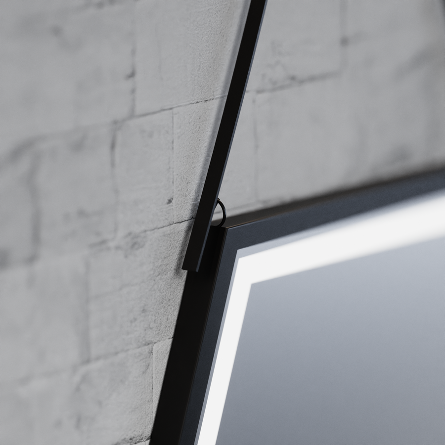 Prostokątne lustro LED, 160x80 cm, czujnik Motionglow Marcello, system wyłączający, zegar i termometr, powiększenie kosmetyczne