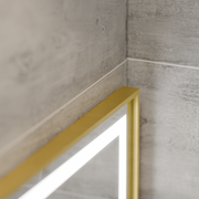 Lustro LED prostokątne 50x70cm Eclat MotionGlow Marcello System przeciwmgielny Zegar i termometr Ściemnialna lupa kosmetyczna