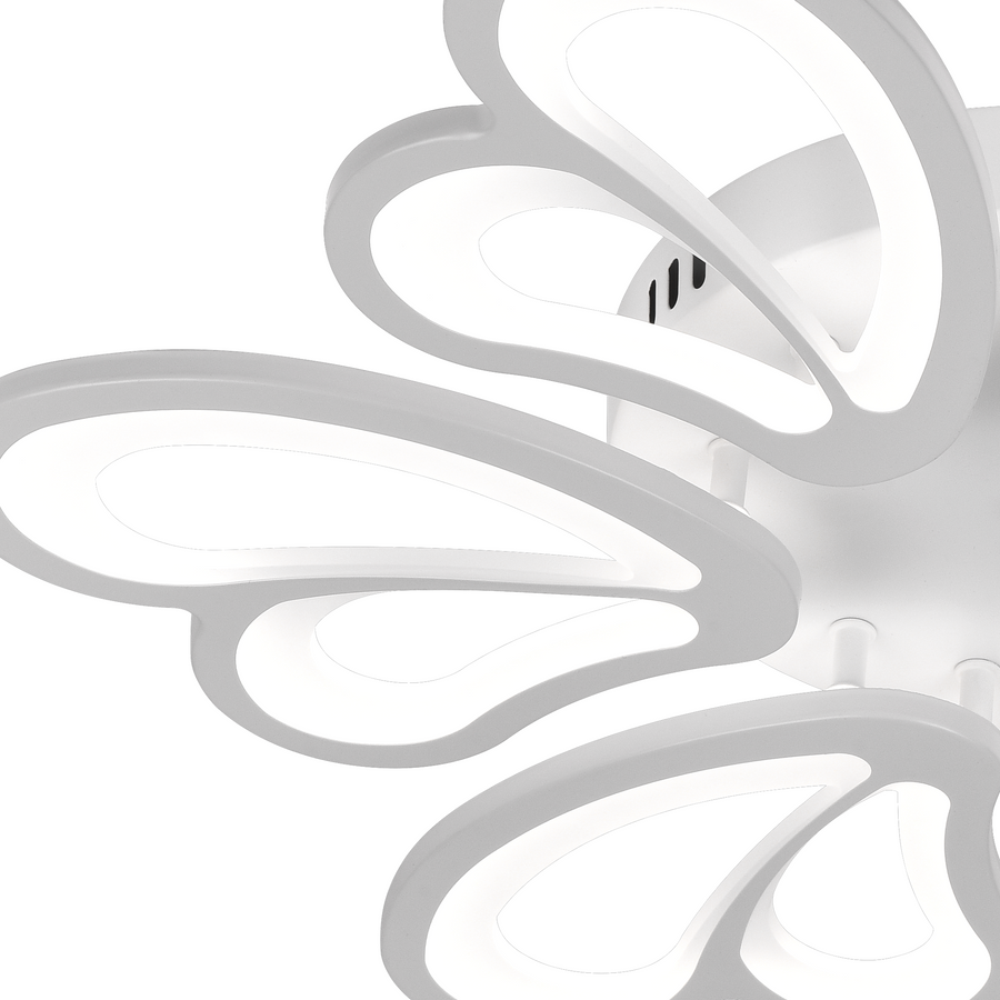 Żyrandol LED z pilotem BLOSSOM 78W, 6 płatków, średnica 60cm, światło zimne/ciepłe/neutralne, możliwość przyciemniania, biały