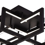 Żyrandol LED z pilotem 98W, 4 elementy, światło zimne/ciepłe/neutralne, możliwość przyciemniania, czarny