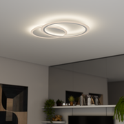 Żyrandol LED LUCY 40W z pilotem, 2 okręgi, światło zimne/ciepłe/neutralne, ściemnialny, biały