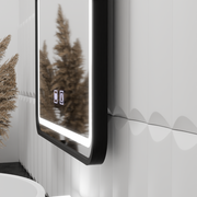Lustro prostokątne LED 90x75cm Edge LUMINOUS Touch Defog System, czarna rama