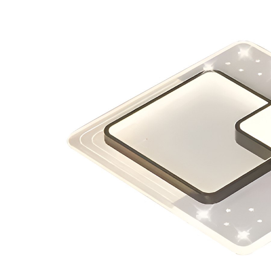 LED żyrandol z serpentynem 125 W, kwadrat, zimno/gorące/neutralne światło, czarny, czarny