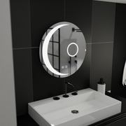 Okrągłe lustro LED, 70 cm, Orbis Touch, system przeciwmgielny, ściemnialne