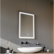 Lustro Gustav Touch LED z systemem przeciwmgielnym, zegarem i temperaturą 60x80 cm