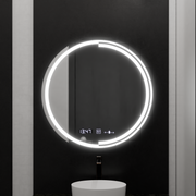Okrągłe lustro LED 60 cm Czujnik ruchu Glow Consuel Marcello System przeciwmgielny Zegar i termometr Ściemnialny