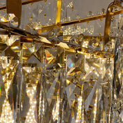 TOPKAPI Petito Kryształowy Żyrandol 3xE27, Średnica 30cm, Błyszczące Złoto, Regulowana Wysokość