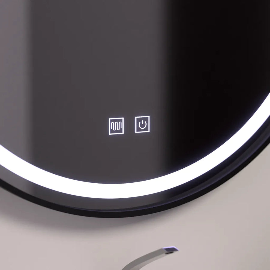 Okrągłe lusterko LED 60 cm, LUCEA Touch, system rozmrażania, Dokryty