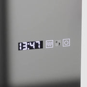 Prostokątne lustro LED, 60x150 cm, czujnik radarowy Alessia Marcello, system przeciwmgielny, zegar i termometr, ściemnialne, Dressing Couture