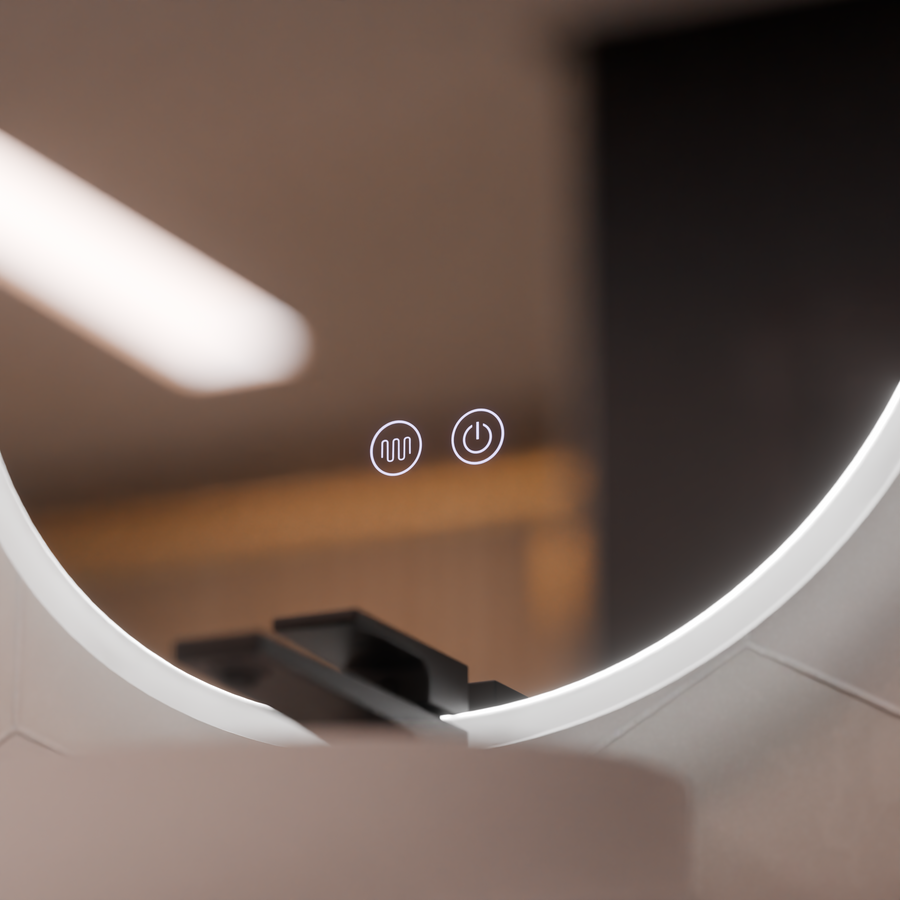 Owalne lusterko diody LED 50x80cm Lleksort, dotyk, system rozmrażania, Dokryty