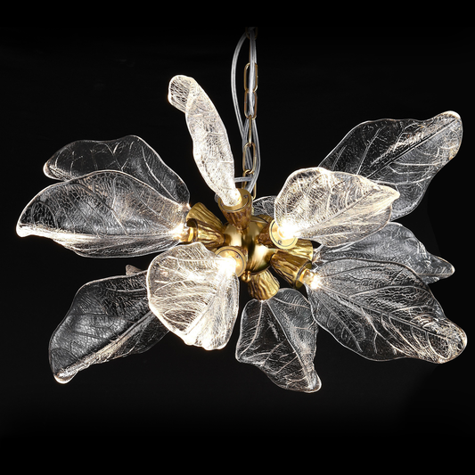 Żyrandol LED z żywicy CM6083/D800 45W, średnica 49cm, brąz