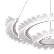 Żyrandol LED Luminis PRISM, kryształ i metal, 210 W, 4 okręgi, ściemnialny, regulowana wysokość, zimne/ciepłe/neutralne światło, luksusowe oświetlenie