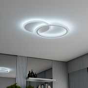 Żyrandol LED LUCY 40W z pilotem, 2 okręgi, światło zimne/ciepłe/neutralne, ściemnialny, biały