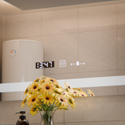 Prostokątne lustro LED, 80x60 cm, Verite MotionGlow Marcello, system przeciwmgielny, zegar i termometr, ściemnialne