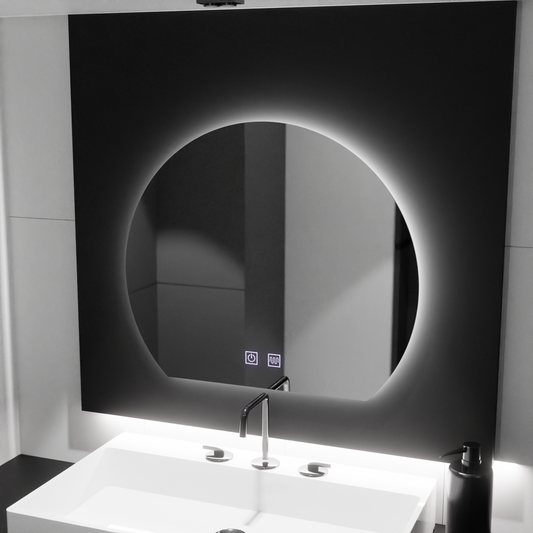 Lustro LED Half Moon, 60x54, Soluna Touch, system przeciwmgielny, ściemnialne