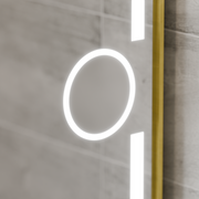 Lustro LED prostokątne 50x70cm Eclat MotionGlow Marcello System przeciwmgielny Zegar i termometr Ściemnialna lupa kosmetyczna