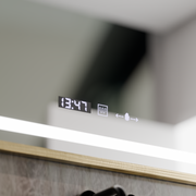 Lustro LED prostokątne 50x70cm Eclat MotionGlow Marcello System przeciwmgielny Zegar i termometr Ściemnialna lupa kosmetyczna